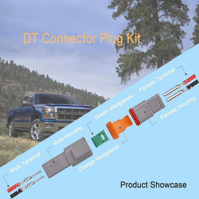GUIRUIMOON Store Deutsch DT 4 Pin Connector Kit, Waterproof Male Female Plug Socket Quick Disconnect,Stamped Contacts Gauge 14-20 AWG Wire for Cars, Motorcycles.（4P 5 sets） - Image 3